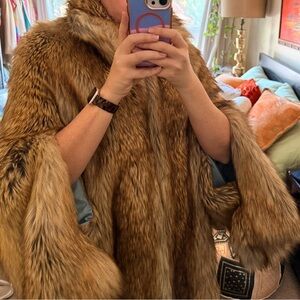 Luxurious Zadig & Voltaire Long Faux Fur Coat / Cape
